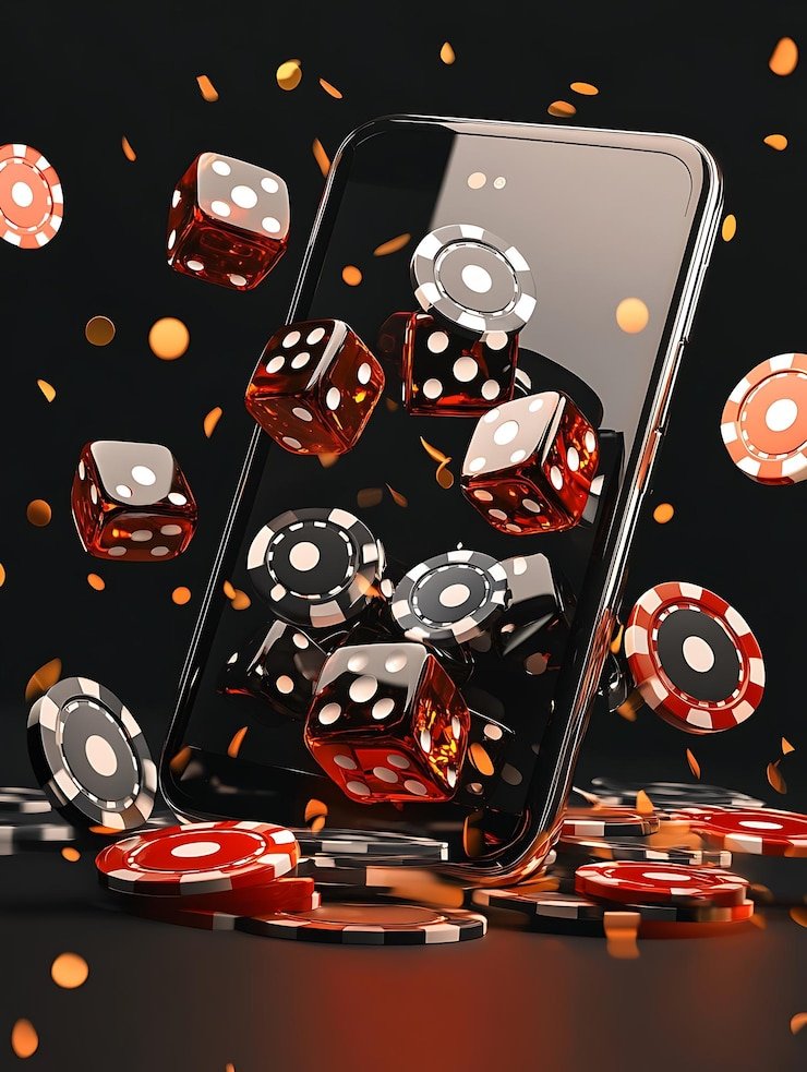 Ilustrasi pengguna menikmati taruhan olahraga melalui perangkat mobile dengan nyaman